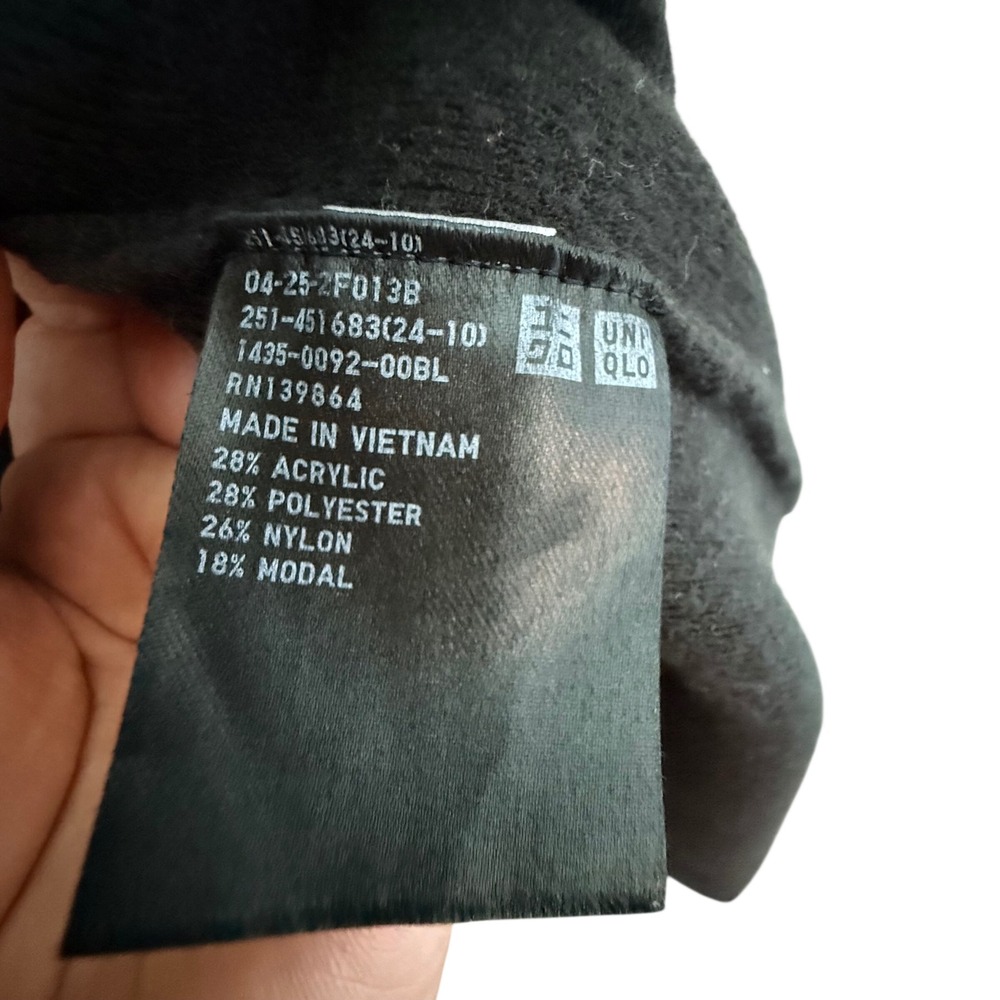 Uniqlo Black Longline Open Front Cardigan Duster Sweater Women's XXS Minimalist - Picture 6 of 14